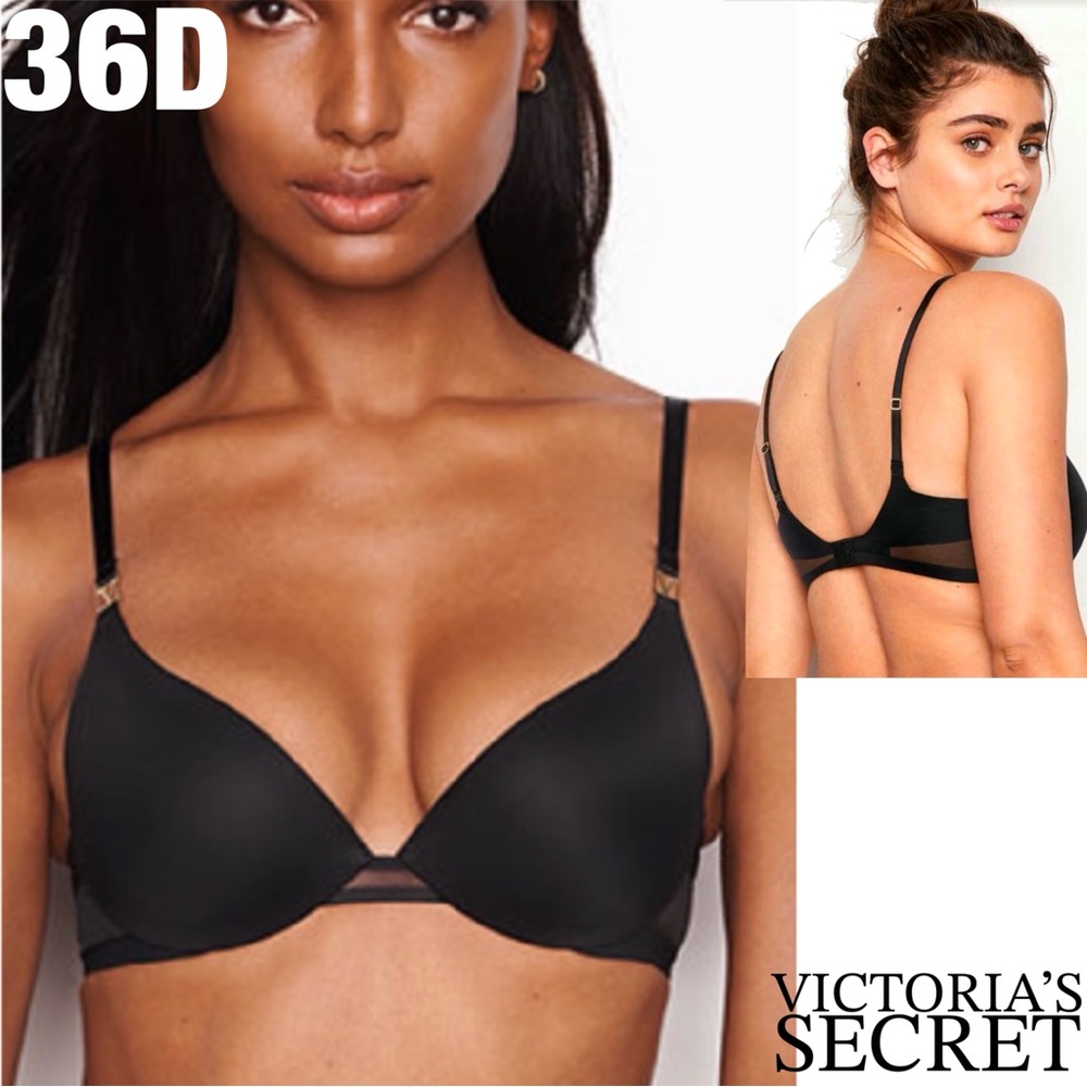 NWT Victoria’s Secret Black Uplift Lined Plunge Bra 36D